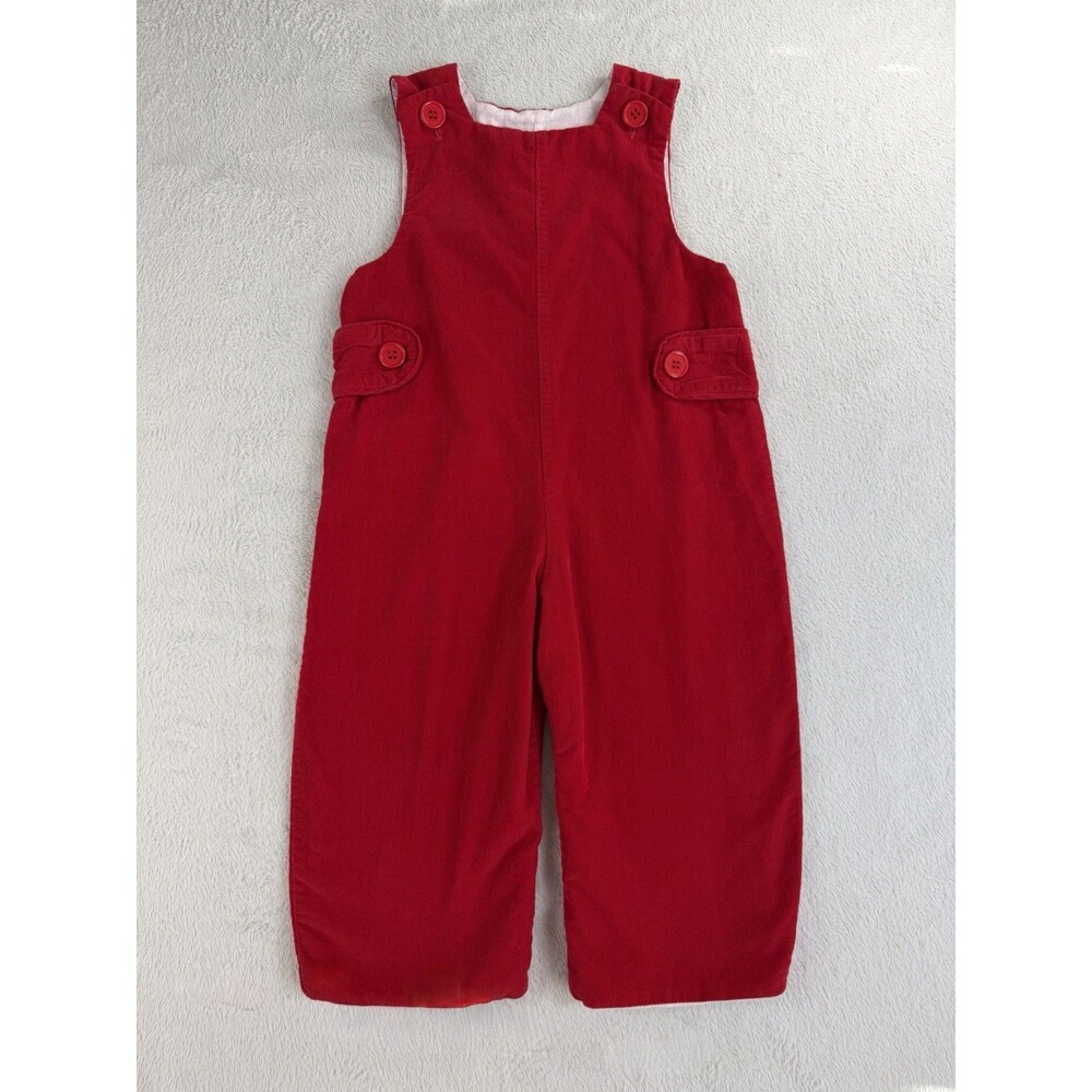 Boys Red Corduroy 2T Longall Christmas Valentines Smock A Dot Kids Jon Jon UGA